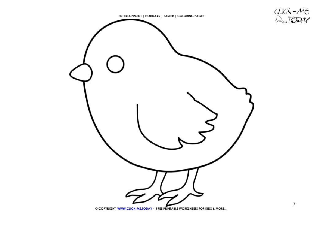 Easter Coloring Page: 7 Cute Easter Chick